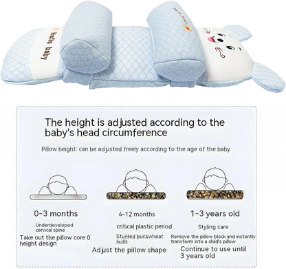 Premium Baby Head Shaping Support Pillow (0–12 Months) – Anti-Flat Head Design